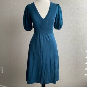 BCBGMaxAzria Deep Blue Silk Midi Dress